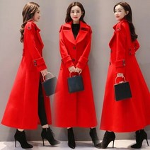 여성울자켓 헤링본 자켓 울자켓 새로운 한국 기질 허리 울 모직 코트 여성용 큰 사이즈 두꺼운 긴 무릎