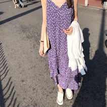 동남아원피스 해외여행여름옷 슈퍼 페어리 퍼플 플로랄 인 발리 플라티코돈 스커트