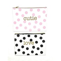Loretta For Home Black & Pink Polka Dot Assorted Make Up Accessory Organizer Set170940