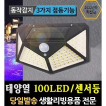 태양광센서벽부등 방수야외등 방수실외등 대문센서등 현관벽등 태양광센서 벽led등 벽led조명 정원센서등, 고래숍, 태양광 100 LED 감지 벽부등
