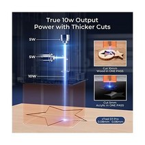 Makeblock xTool D1 Pro 레이저 판화기 개인별 맞춤 선물용용 10W 커터 60W 정밀 목재 금속용 CNC 기계 아크릴 유리 등., Gray, D1 Pro 10W Basic