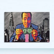돈그림 돈들어오는액자 돈다발 인테리어 사무실 풍수지리 캔버스 페인팅 늑대 오브 월스트리트 레오나르도 디카프리오, 60x90cm 프레임 없음, c