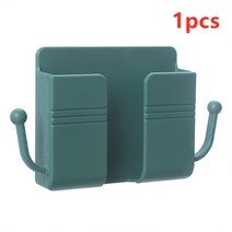 1PCS 벽 마운트 주최자 상자 펀치 무료 TV 원격 제어 스토리지 전화 플러그 홀더 충전 다기능 후크, [05] 1PCS Green