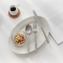 스텐 무광 빈티지 커트러리 북유럽 클래식 디너 스푼 포크 나이프 버터칼, 라인 디너포크