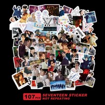 107 개/대 Kpop 스티커 Lomo 카드 새 앨범 ATTACCA HD 문자, SEVENTEEN-1