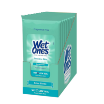 WetOnes 손세정 티슈 민감성 피부 여행용 케이스 20개입 옵션선택, 손 닦기