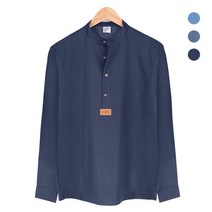 핸리넥 데님 네이비 셔츠_NWM004_Navy P/S:15E2E6 JH+19457EA : 남자청남방 핸리넥 차이나카라 만다린카라 데님셔츠 청자켓 유니클로청남방 청남