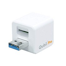 Maktar Qubii Pro 화이트 충전하면서 자동 백업 iphone usb 메모리 ipad 용량 부족 해소 사진 동영상 음악 연락처 SNS 데이터 마이그레이션 SD 카드 리더 기종 변경 MFi 인증 (microSD 별매)
