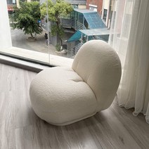뚱보소파 귀여운 1인소파 인테리어소파 신혼집소파 램스울소파 특이한소파 혼수소파 양털소파, 흰색