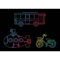 스크래치페이퍼 유아집콕놀이키트 자동차 스크래치북 미술그리기, 탈것A UDPPP0171
