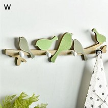 모두숍W7D3B39 빈티지 우드 행거 컬러 장식 옷걸이 북유럽스타일, 파스텔그린