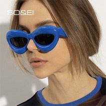 고급선글라스 SO EI 레트로 고양이 눈 캔디 컬러 선글라스 여성 패션 브랜드 디자이너 타원형 렌즈 쉐이드 UV400 남성 옐로우 핑크 선글라스