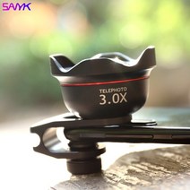 스마트폰 카메라 렌즈 광각 접사 매크로렌즈 sanyk 4k 3x 망원 다층 코팅 왜곡 없는 세로, 한개옵션1