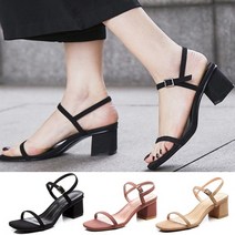 샌들 토오픈 미들힐 스웨이드 여성구두 PA-9N 펌프스