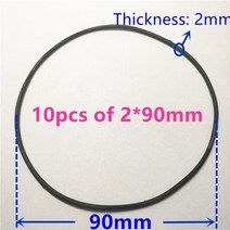 컨베이어 벹트 밴드 부품 소품 장비 9 크기 실리콘 고무 풀리 전송 엔진 드라이브 벨트, 10개 2x90mm