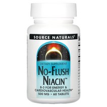 소스 내츄럴 No-Flush 니아신 500mg / 슈퍼푸드 부모님 선물 직장인 Source Naturals No-Flush Niacin 500 mg 60 Tablets
