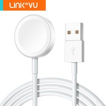 애플워치 전용 충전기 충전 케이블 마그네틱 USB타입 1세대 2 3 4 5 6 SE 스마트워치 무선 충전기, 화이트