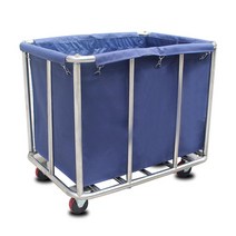 세탁바구니 병원 환자복 햄퍼 세탁물 수거함 카트, 블루 강화 버전 원뿔형 4튜브 분해 조립