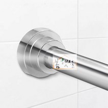 욕실 샤워 커튼봉 화장실 욕실 커튼봉 튼튼한 커텐봉 스테인레스 간편설치 다용도 압축봉 스텐 샤워커튼 고리, 고급 스텐 샤워 커튼 봉 대형 (125-220cm), 실버계열