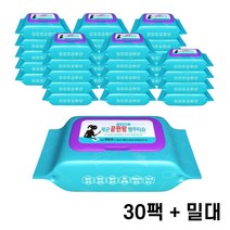 듀듀클린 세균끝판왕 행주티슈 80매 30팩 (4단 밀대 구성품)