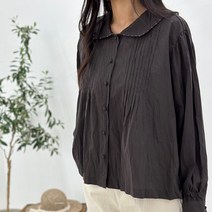 호시 핀턱 콩단추 블라우스