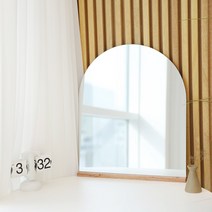 강화유리 아치형 화장대거울, 01_내츄럴, 02_기본전구색