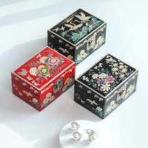 [박씨상방] (랑재)나전칠기 미니 콩자개함 11센티(디자인선택) 자개보석함, 03_나전 미니직보석함 11센티 학검정
