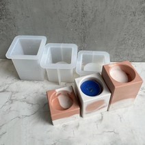 Silicone Candle Holder Mold Epoxy Square Candlestick Mold Crystal Cookie Baking Tool Ashtray Craft M, [01] A
