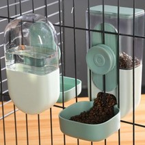 급식기 강아지 사료공급기 급수기 밥주는기계 배식기 고양이 애완 동물 걸이식 물 디스펜서 개 자동 공급기 분수 먹이 용기 식수 케이지, 옵션02 Green Water Drinker