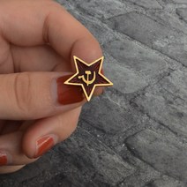 레드 스타 망치 사이트 공산주의 상징 소련 상징 소련 상징 소련 핀 냉전 애국심 옷깃 핀 의류 모자 코트 액세서리