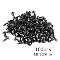3D프린터부품 100PCS M3 블랙 스틸 팬 타원형 머리 절단 나사 3D 프린터 부품 액세서리에 라운드 헤드 셀프, 01 Light Black