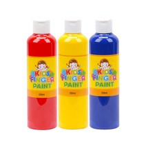 키즈 핑거페인트 250ml 3색 세트 / 키즈맘아트 유아 물감 미술 그림 놀이 촉감 오감 발달 자극 감성 손가락물감 어린이집 유치원 드로잉 키즈 카페 집콕 엄마표미술 홈스쿨 선물, 1세트