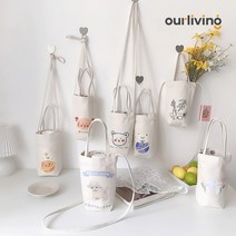 [히트템] 캔버스 드링크백 텀블러 캐리어 컵홀더 테이크아웃 에코백