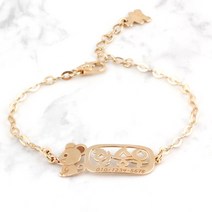 14k/18k 찍찍 쥐띠 한글이니셜 팔찌