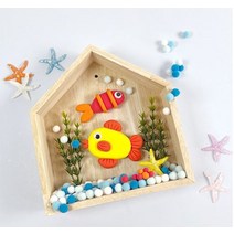 T DIY 방과후만들기 원목 우리집 수족관 클레이 만들기 1인용