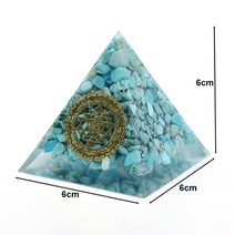 천연석 오르고나이트 피라미드 건강 치유 부 힐링 오르곤 에너지 생성기 명의 나무, f 6x6cm