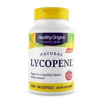 Healthy Origins 내추럴 라이코마토 15 mg 토마토 카로티노이드 라이코펜 180 소프트젤, One Color, One Size