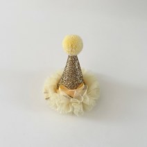 그루밍독 반려동물 요정 블링 고깔 모자 헤어핀, 골드
