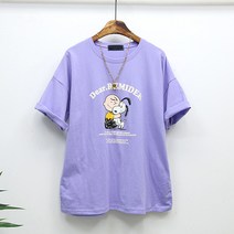 허그 찰리 스누피 루즈핏 반팔 티셔츠 4color