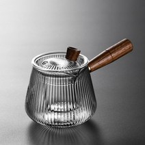 구리냄비 hmlove 이중 내부 유리 주전자 중국 다도 나무 손잡이 냄비 필터 높은, 400ml 주전자
