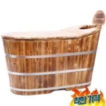 편백 나무 반신 욕조 간이 1인용 히노끼 욕기 -, A색상 100x60x65(덮개가 없는)