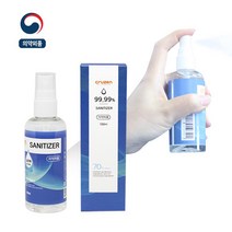 정확도 에탄올알콜70프로 스프레이 100ml 식약청인증 휴대용 손소독제 99.9프로, 용기 색상이 변경 될 수 있습니다