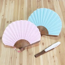 박씨상방 파스텔 반달 모시부채+고급매듭증정, 흰색