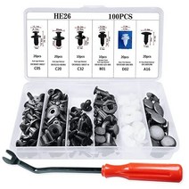 SUPERDRIVE Bumper Retainer Clips Fasteners Push Kit Most Popular Sizes Door Trim Panel Fender Replac, 100