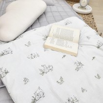[국내순면]옥수수솜 바이오워싱 알러지케어 진드기기피 바이오 항균 순면 100% 일체형 분리형 아기이불 낮잠이불 세트 바니