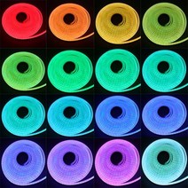 LED 전등 교체 방등 형광등 기판 거실등 유연한 실리콘 네온 라이트 스트립 세트 2835 저전압 12V 6x12 모양 임베디드 선형, 08 RGB, 01 중국_01 5m 600조명