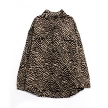 가을 겨울 남여공용 도톰한 모직 지브라 셔츠 가디건 커플룩