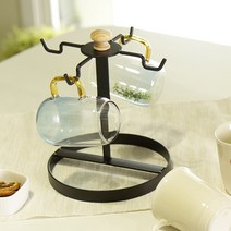 수납 커피잔걸이 4p 머그컵걸이 머그잔 컵홀더 컵꽂이 거치대 원형, 화이트