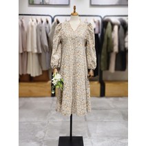 써스데이아일랜드 T219MOP908W 벌룬 슬리브 A라인 원피스(1281429)