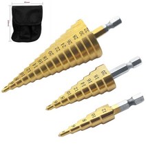 스텝 드릴 트 슬롯 브로칭 톱 세트 금속 목재용 카운터 싱크 4-12/20/32mm 목재 커터 세트 3 6 8mm 드릴, 04 3pc-With bags